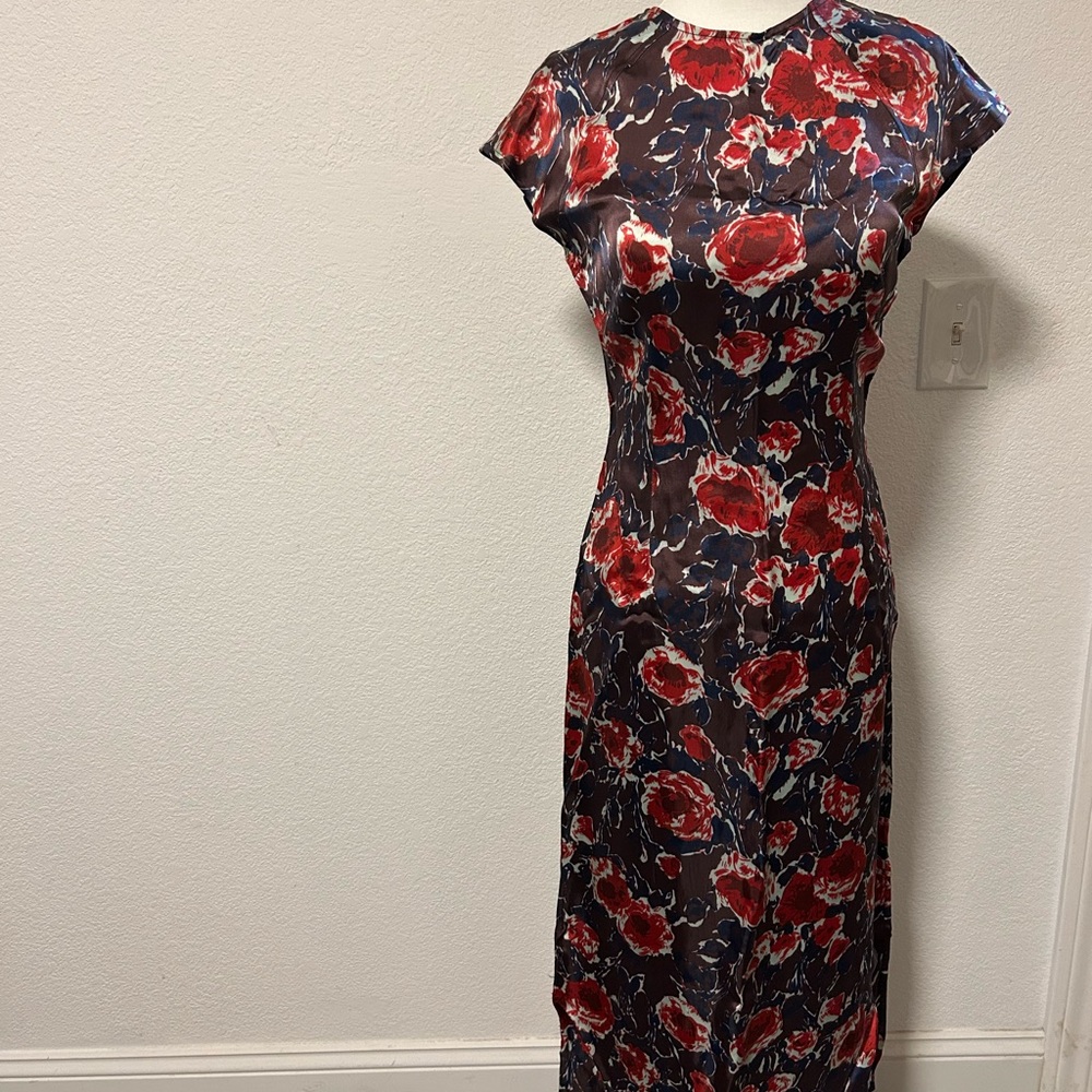 No.6 Floral Red and Plum and Blue Women's Dress